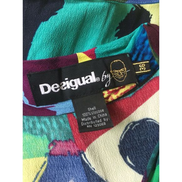 Desigual Creta Dress Belted Multi color Tunic - Picture 7 of 8